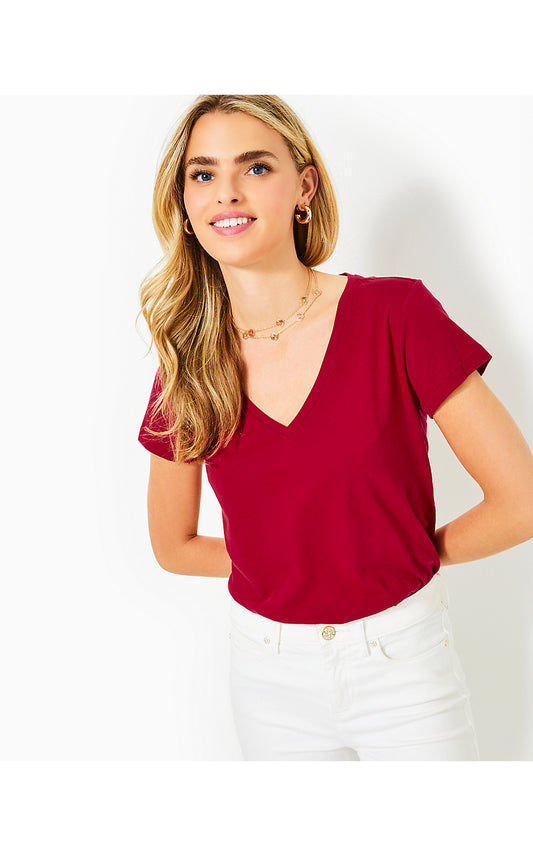 MEREDITH TEE, MALBEC RED