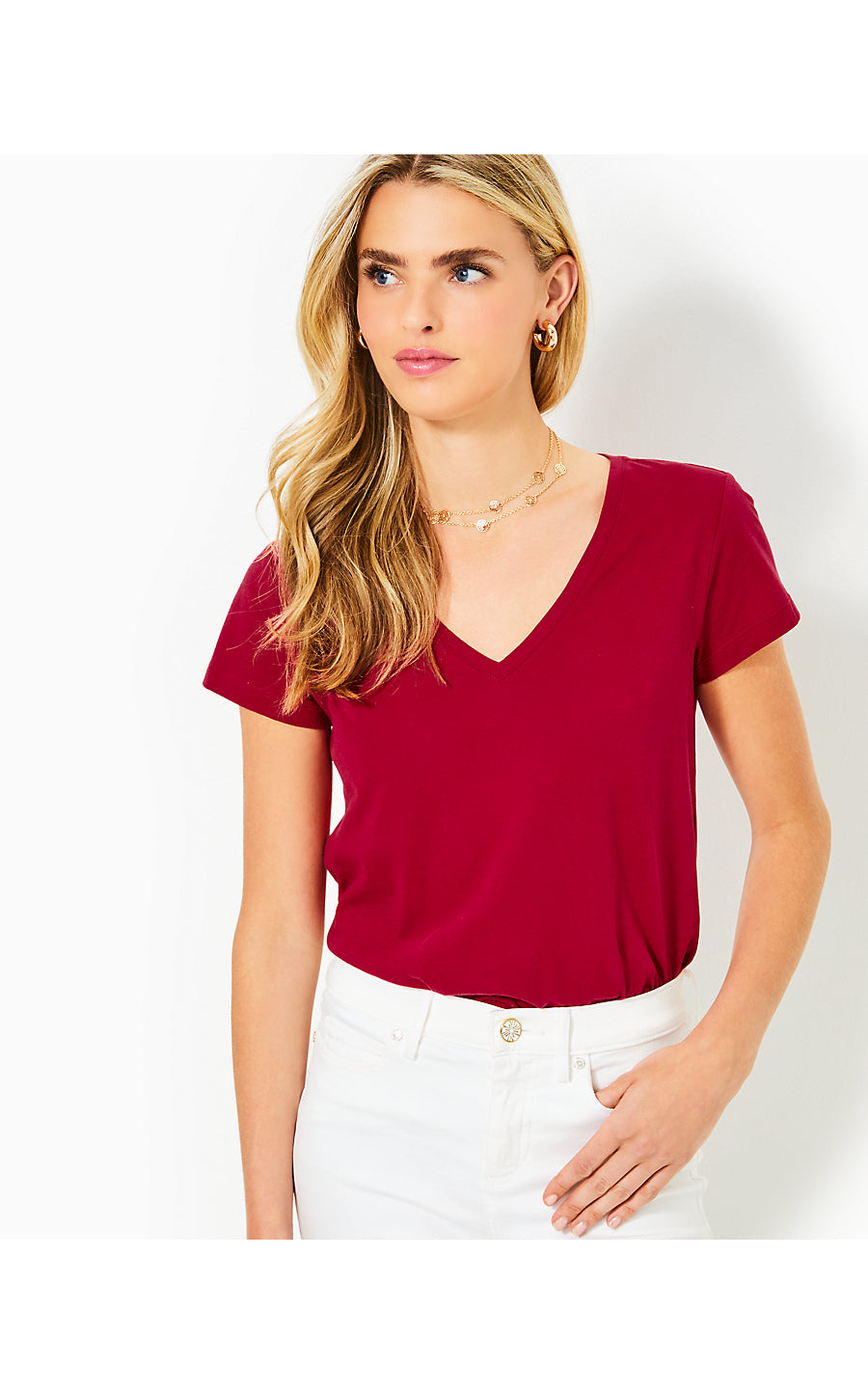 MEREDITH TEE, MALBEC RED