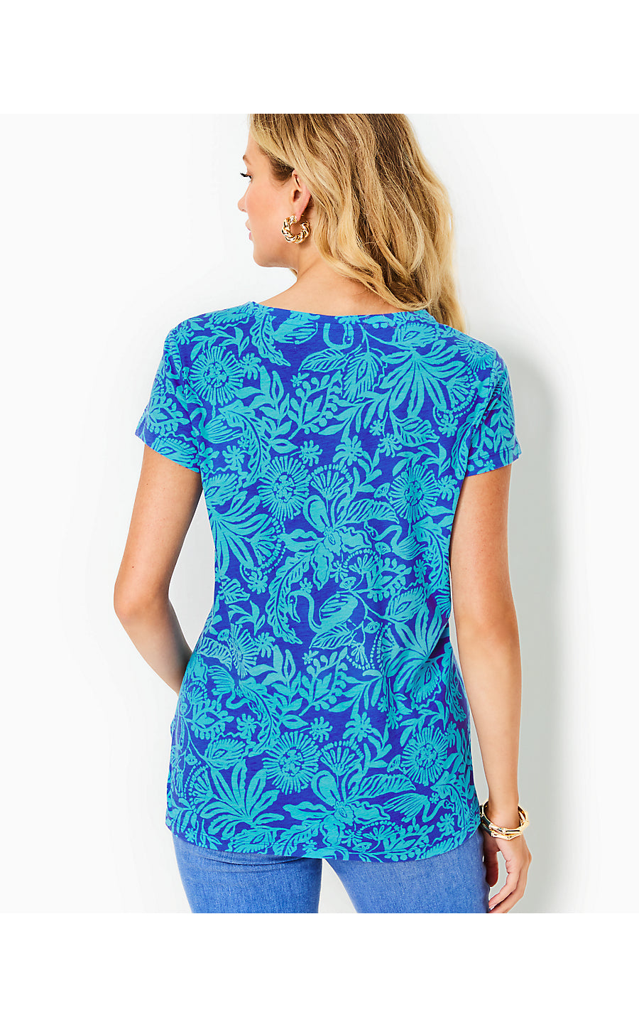 MEREDITH TEE, MARTINIQUE BLUE JUNGLE OASIS