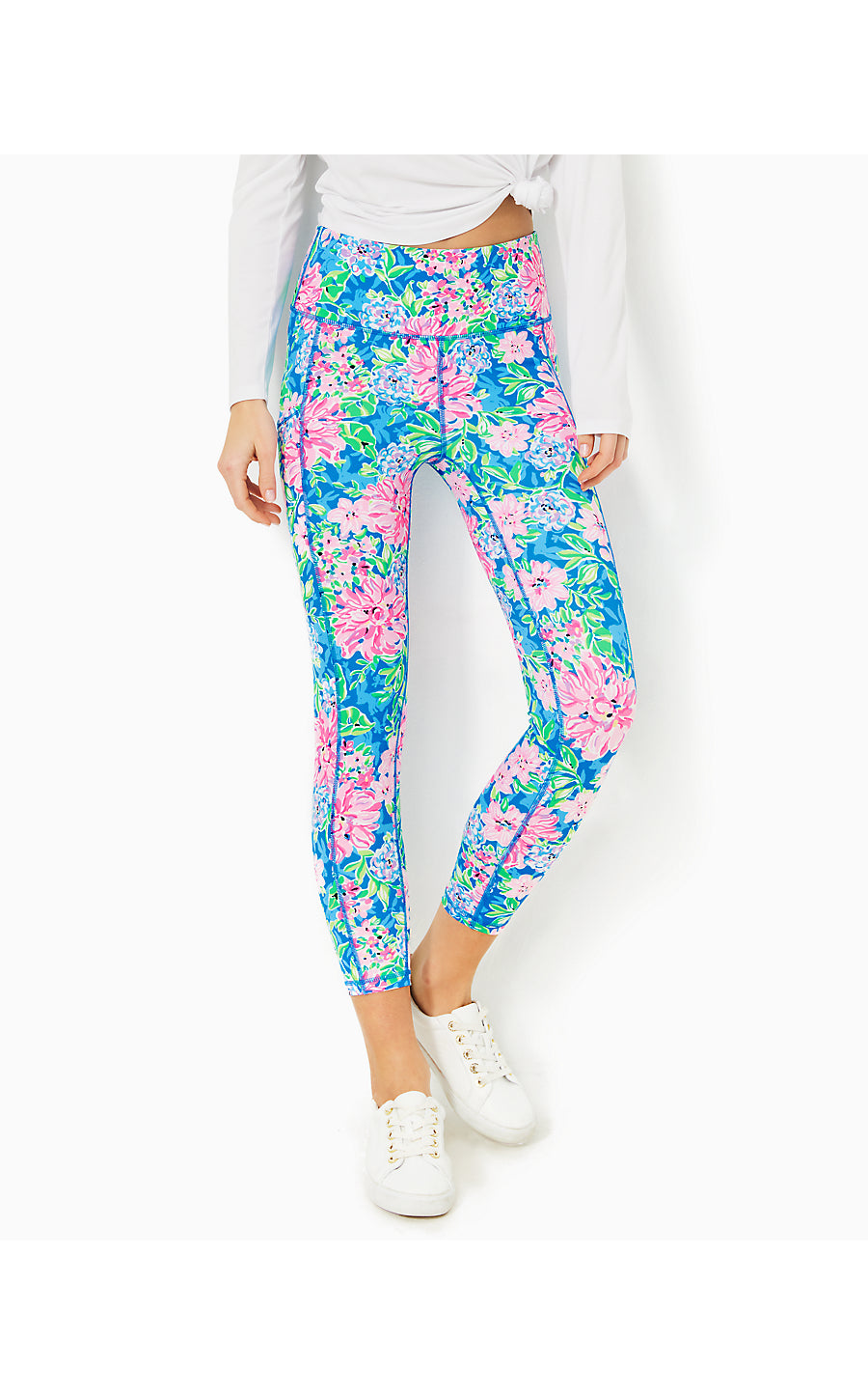 WEEKENDER HIGH RISE MIDI LEGGINGS, MULTI SPRING IN YOUR STEP