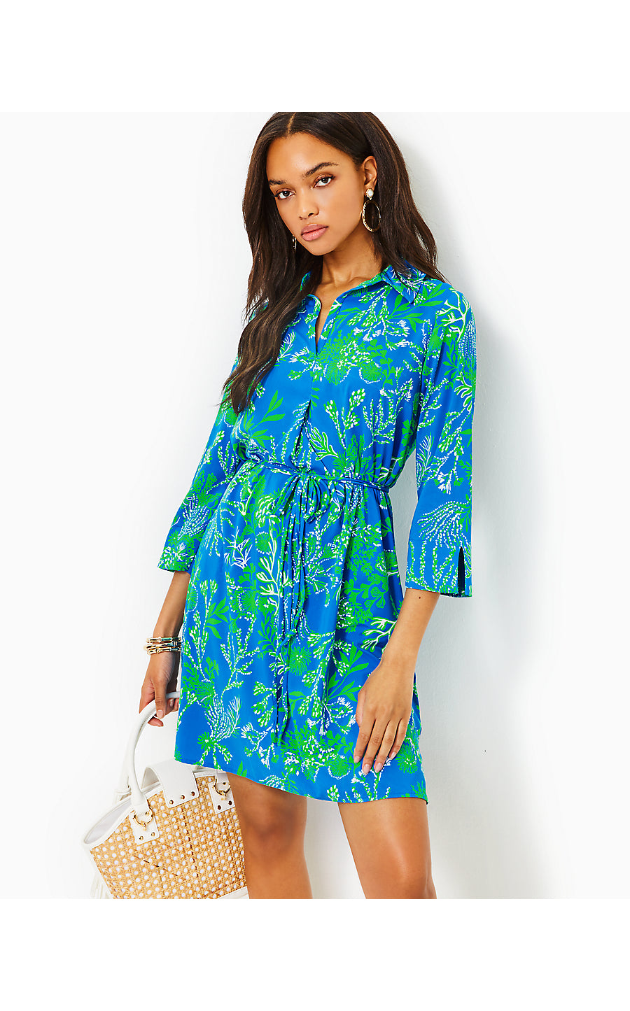 PILAR UPF 50+ TUNIC DRESS, BRINY BLUE A BIT SALTY