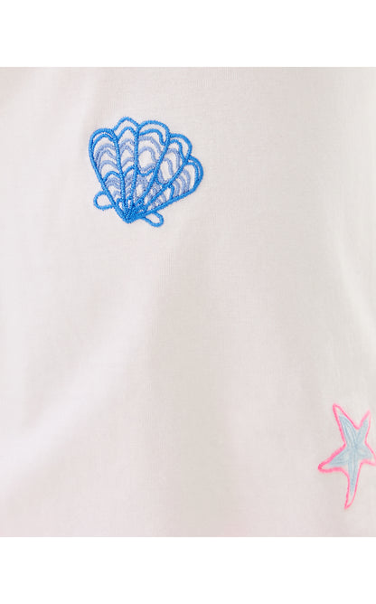 MINI RALLY TEE, MULTI COOL AS SHELL EMBROIDERY CHILDRENS