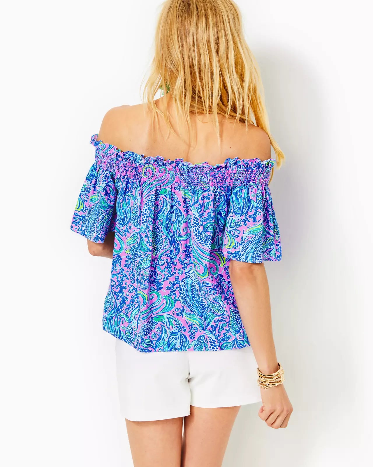 LEANNE OFF THE SHOULDER LINEN TOP, LILAC ROSE WE MERMAID IT