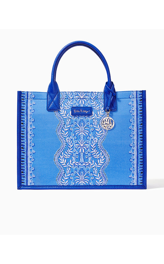 WINSTEAD TOTE, ABACO BLUE HAVE IT BOTH RAYS ENGINEERED TOTE