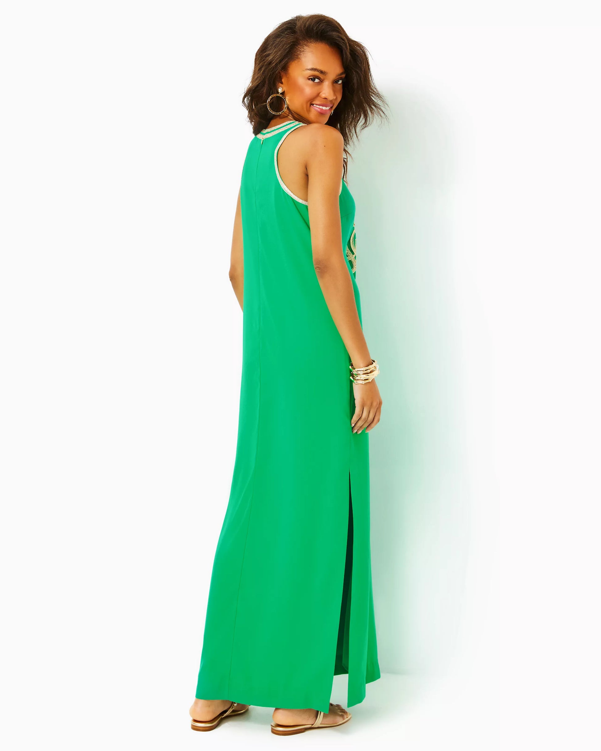 TAYLANE EMBROIDERED MAXI DRESS, BRAZILIAN GREEN Palm Place TAYLANE EMBROIDERED MAXI DRESS, BRAZILIAN GREEN Palm Place