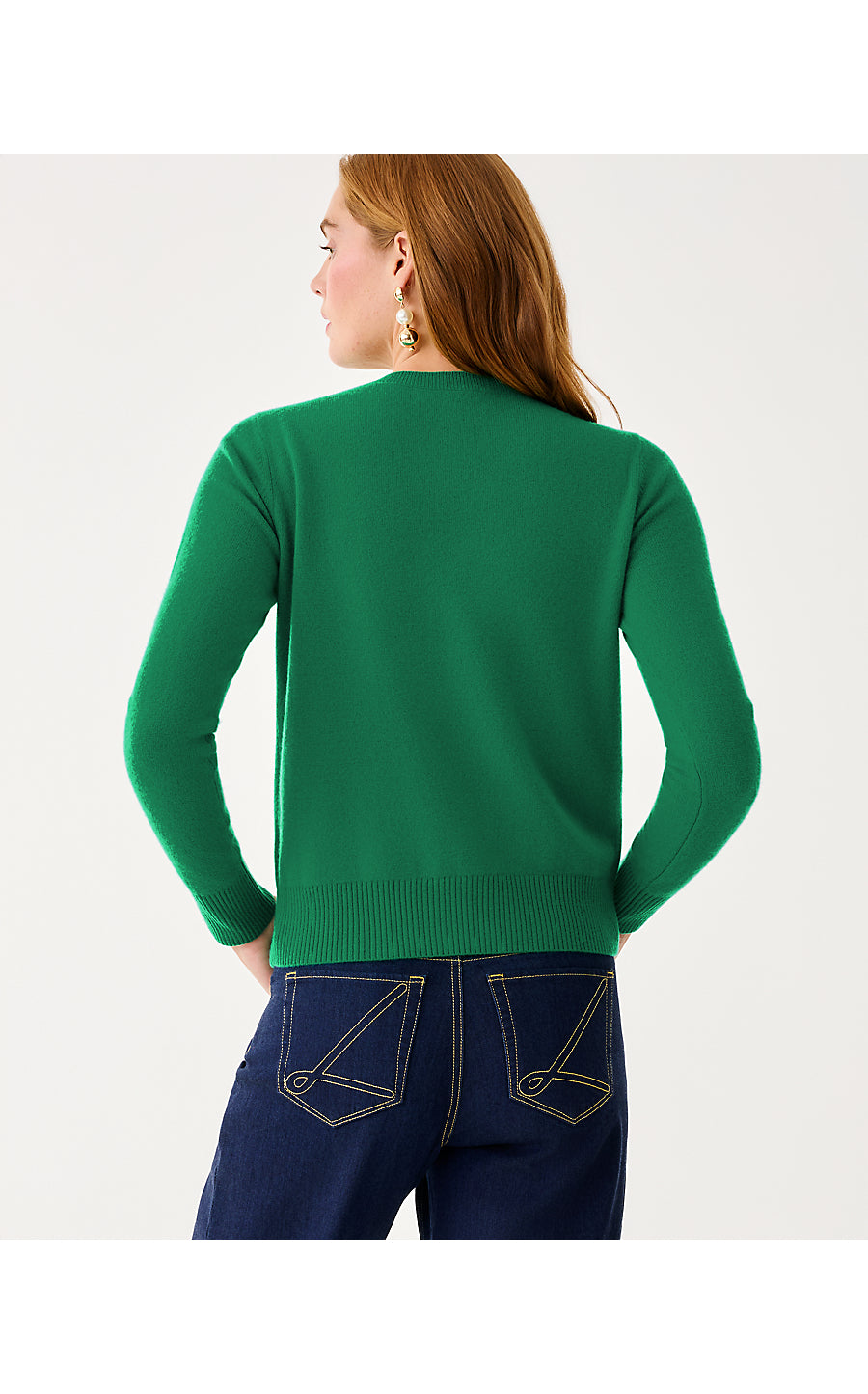 FAIRLEY CASHMERE CARDIGAN, HEATHERED FIDDLE LEAF GREEN