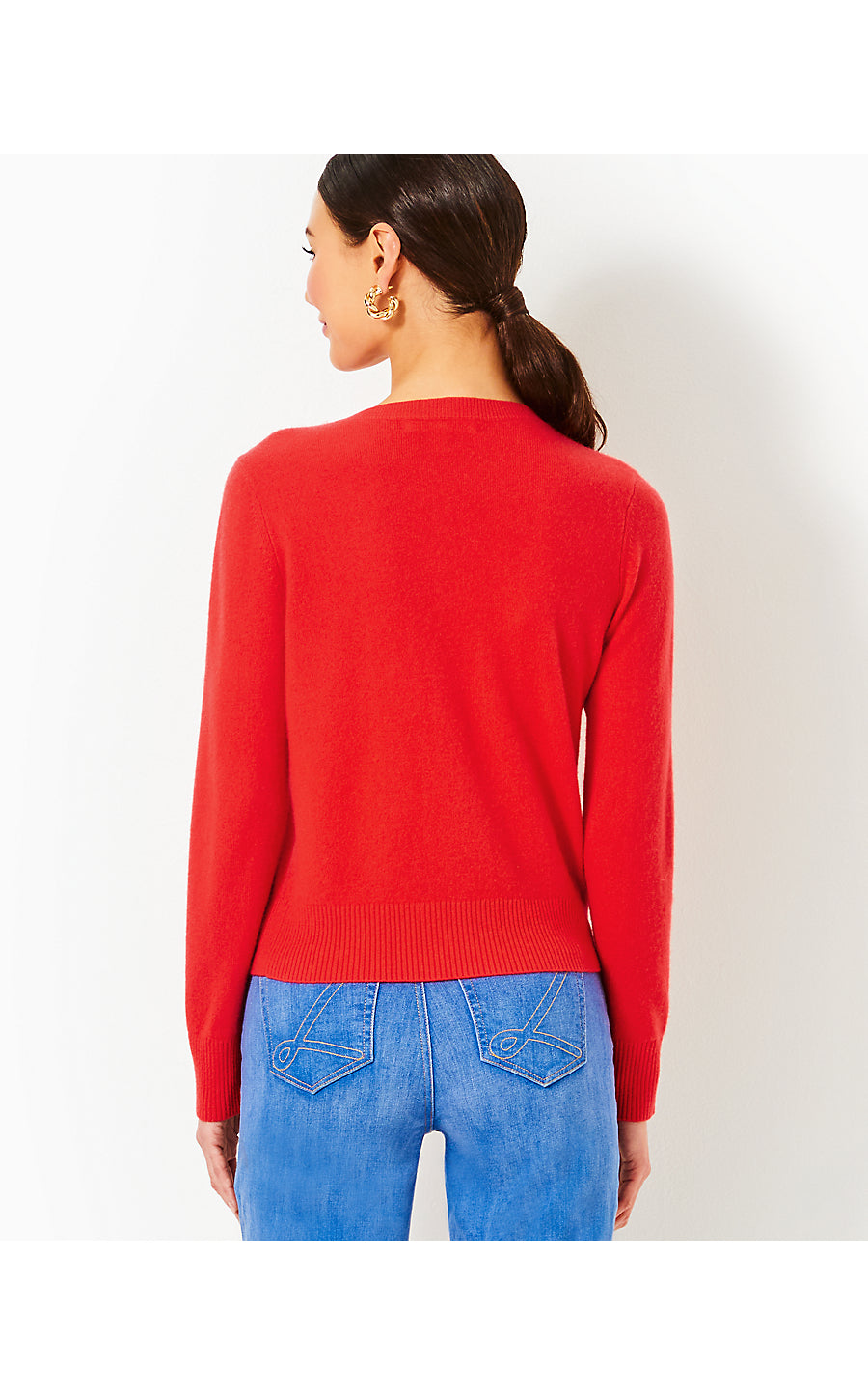 FAIRLEY CASHMERE CARDIGAN, ROCOCO RED