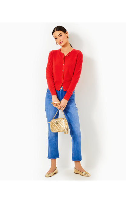 FAIRLEY CASHMERE CARDIGAN, ROCOCO RED
