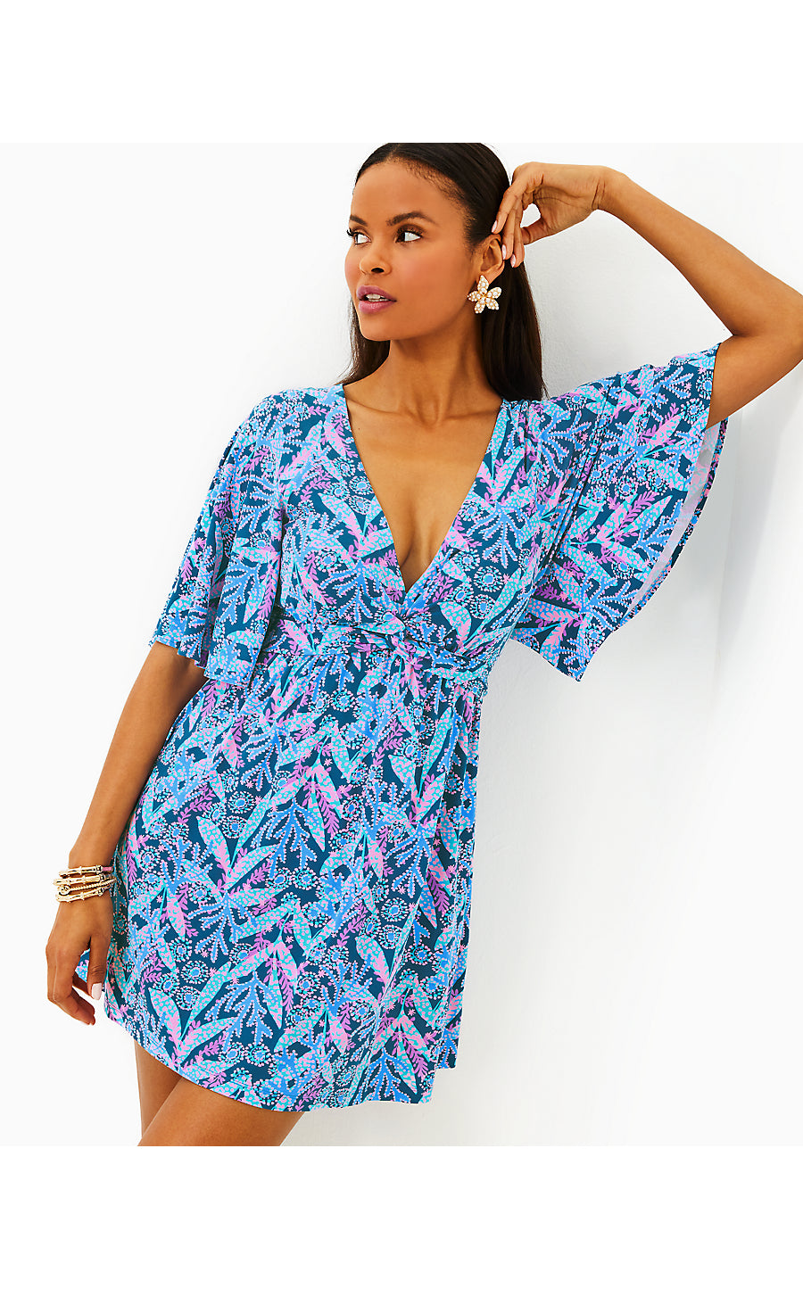 MINKA SKIRTED ROMPER, BARTON BLUE STAR GAZING