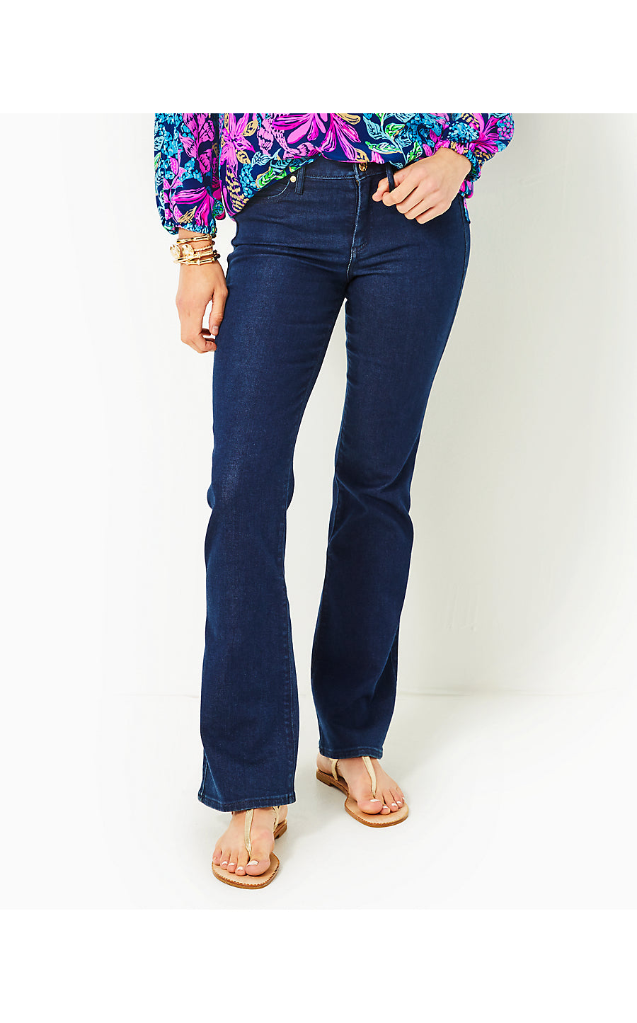 SOUTH OCEAN HIGH RISE BOOT CUT JEANS, COSMIC WASH