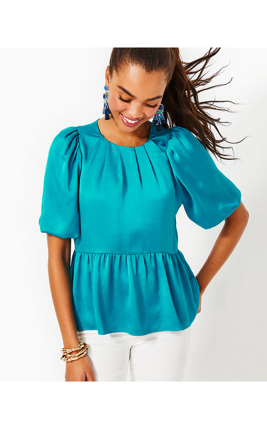 BLAKELYNN ELBOW SLEEVE TOP, BLUE RHAPSODY