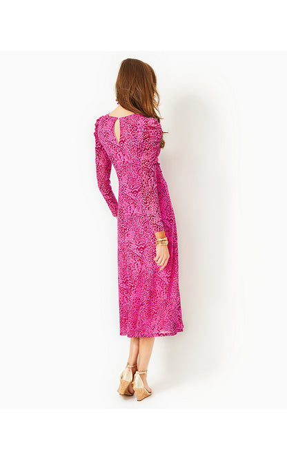 PRESLIE LONG SLEEVE MESH, CERISE PINK PATTERN PLAY