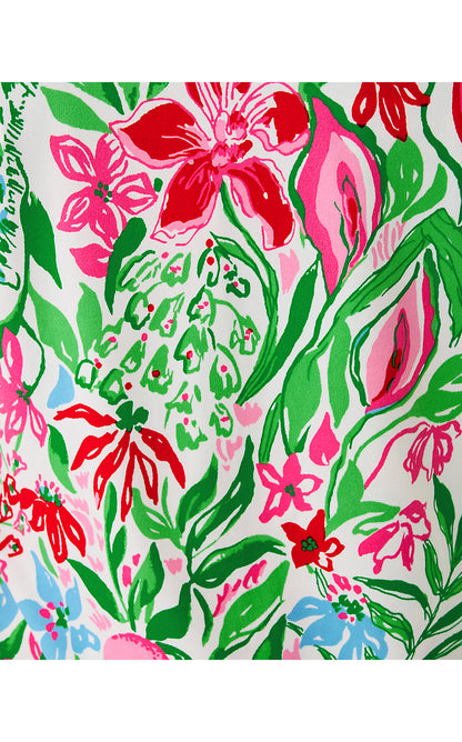 PJ KNIT LS BUTTON-UP TOP, MULTI GLOWING GARDENS