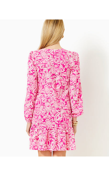 ALYSSA LONG SLEEVE DRESS, PASSION FRUIT PINK ABSOLUTELY FLAMAZING