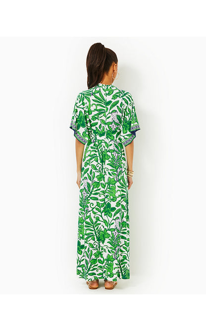 lilly pulitzer wisteria v neck maxi dress Women's Elbow Sleeve V-Neck 6% Spandex) Lilly Pulitzer Wisteria V-neck Maxi