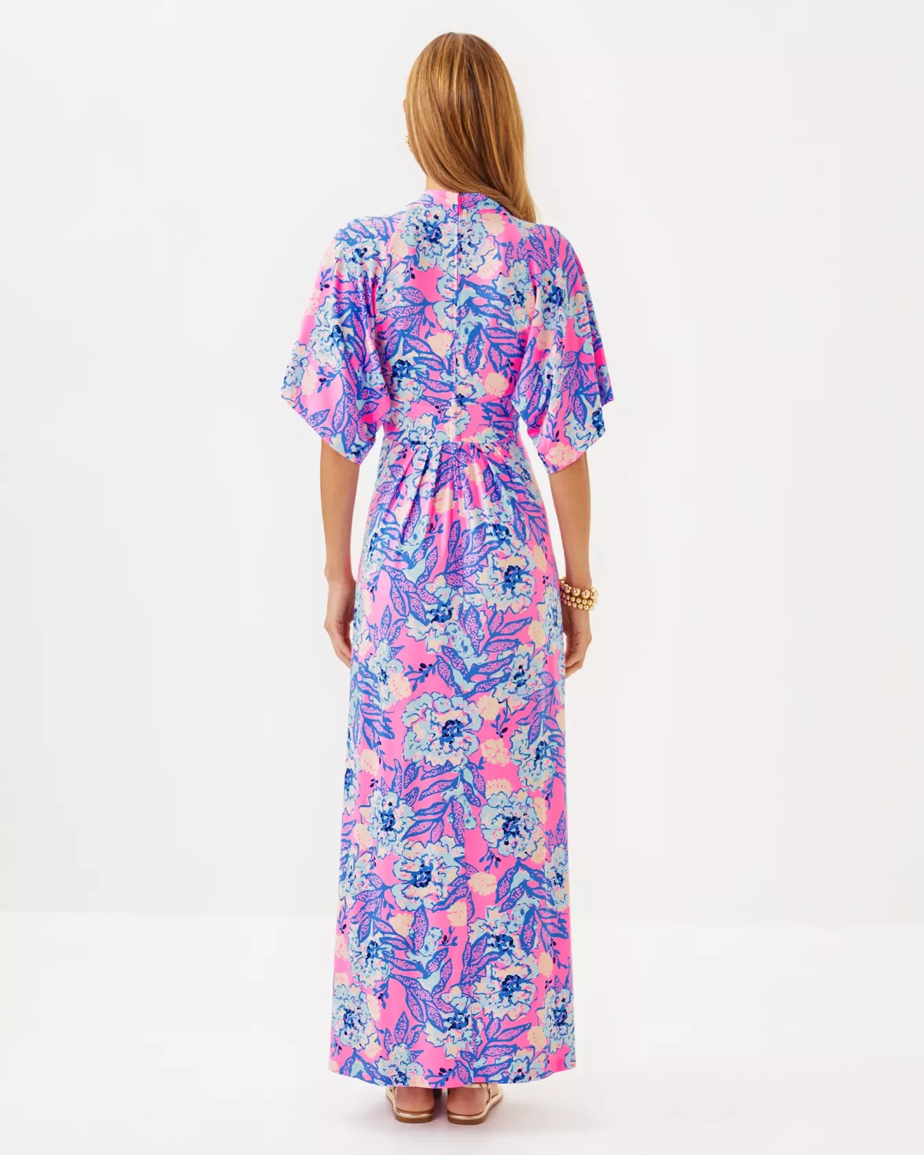 WISTERIA ELBOW SLEEVE V-NECK DRESS, MULTI TOTALLY KOALAFIED