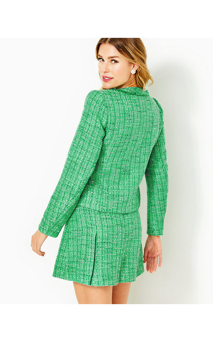 GILMORE JACKET, KELLY GREEN PALM BEACH BOUCLE