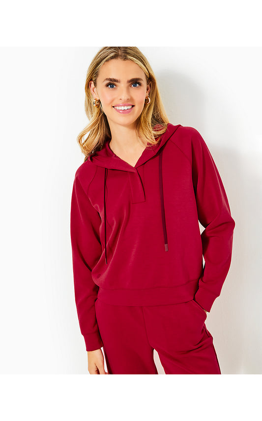 KENDY UPF 50+ PULLOVER, MALBEC RED