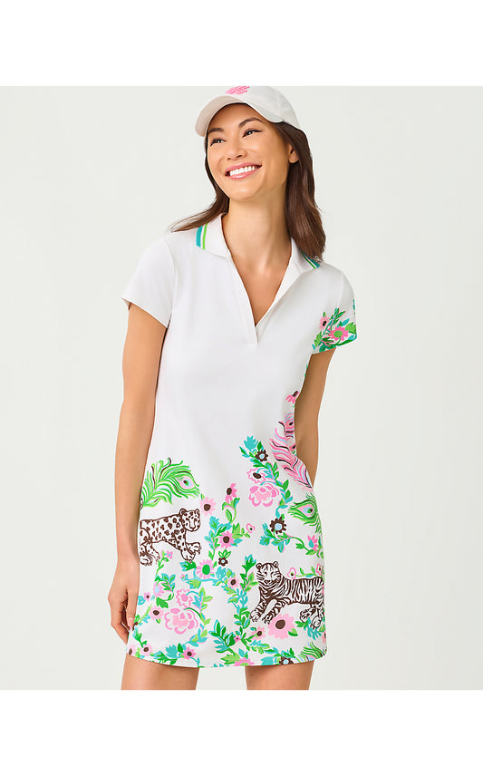 CAYO COSTA DRESS UPF 50+, RESORT WHITE ROYAL ZOO ENGINEERED LUXLETIC