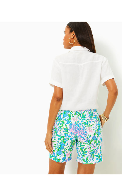 ALDORA LINEN SHORT, RESORT WHITE JUST A PINCH
