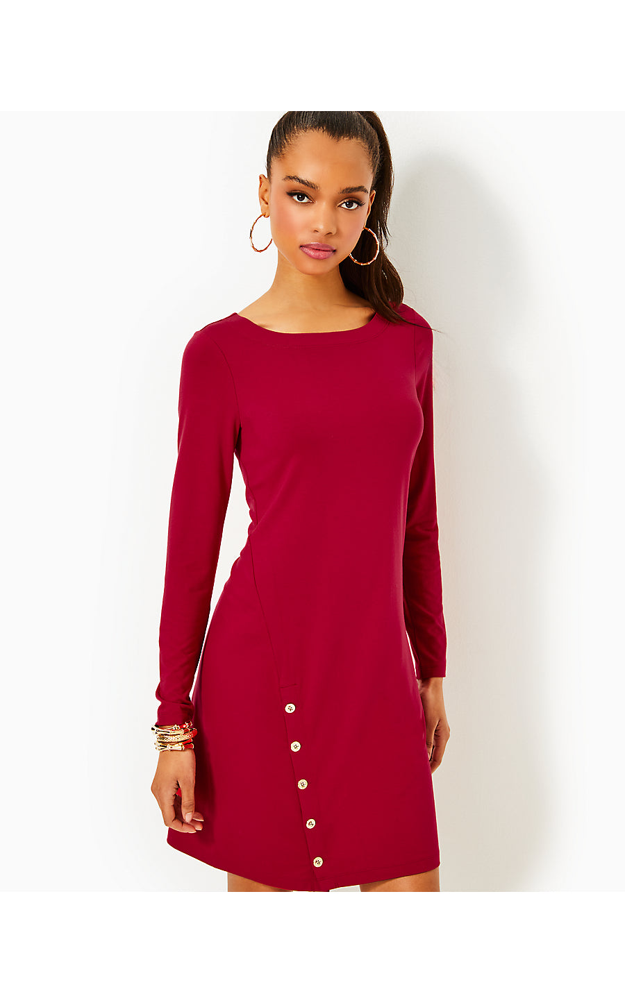 MADDOX UPF 50+ DRESS, MALBEC RED