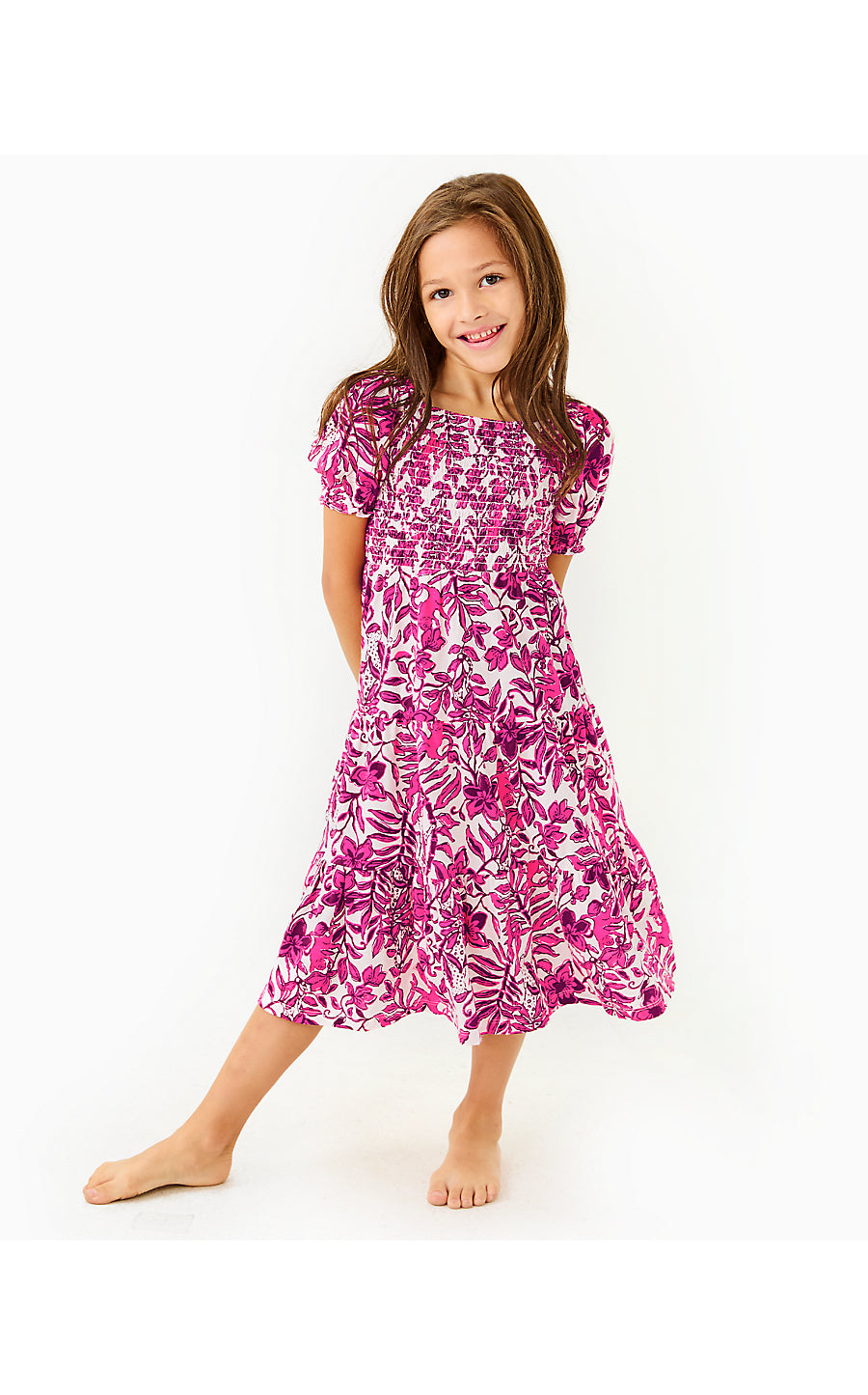 MINI JILLY SLEEVED MIDI DRESS, ELDERFLOWER BLOSSOM LIL ESCAPE PLAN