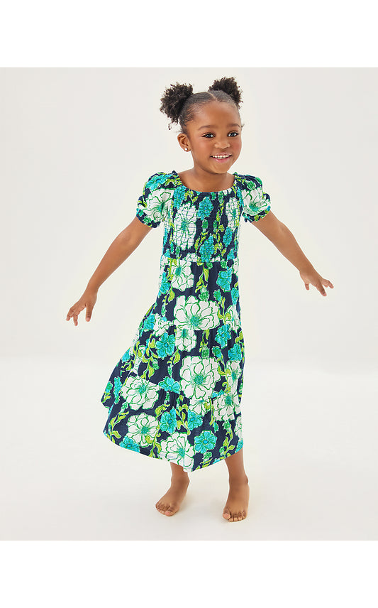MINI JILLY SLEEVED MIDI DRESS, LOW TIDE NAVY GO BIG