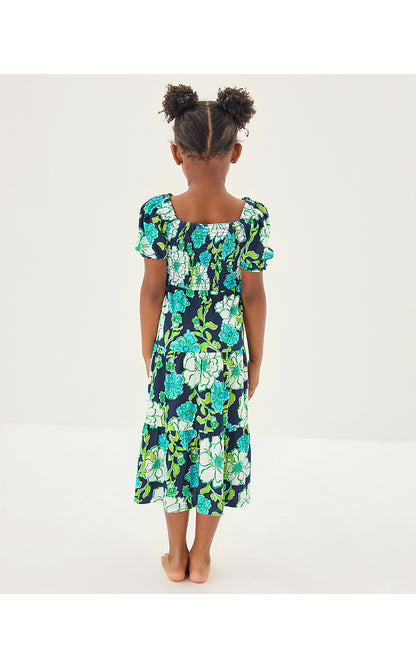 MINI JILLY SLEEVED MIDI DRESS, LOW TIDE NAVY GO BIG