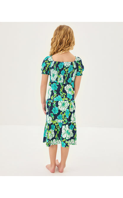 MINI JILLY SLEEVED MIDI DRESS, LOW TIDE NAVY GO BIG