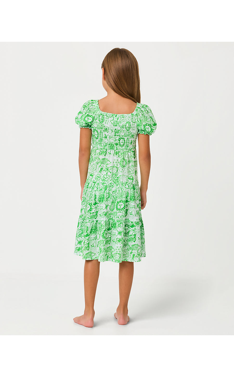 MINI JILLY SLEEVED MIDI DRESS, PUTTING GREEN LIL FLEUR DE LILLY