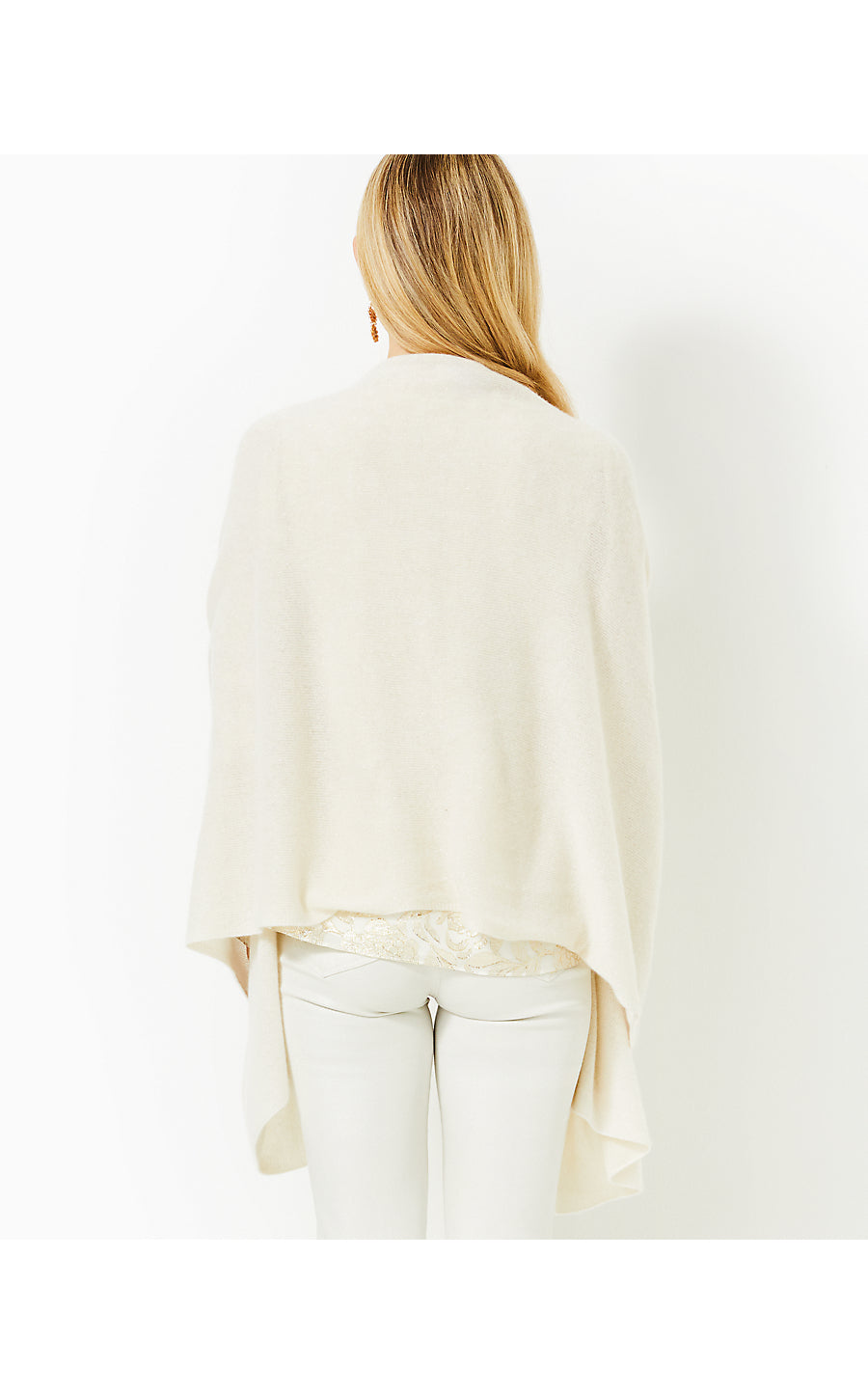 LANELLE CASHMERE WRAP, COCONUT METALLIC