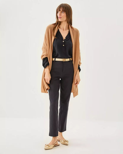 LANELLE CASHMERE WRAP, HEATHERED RATTAN METALLIC
