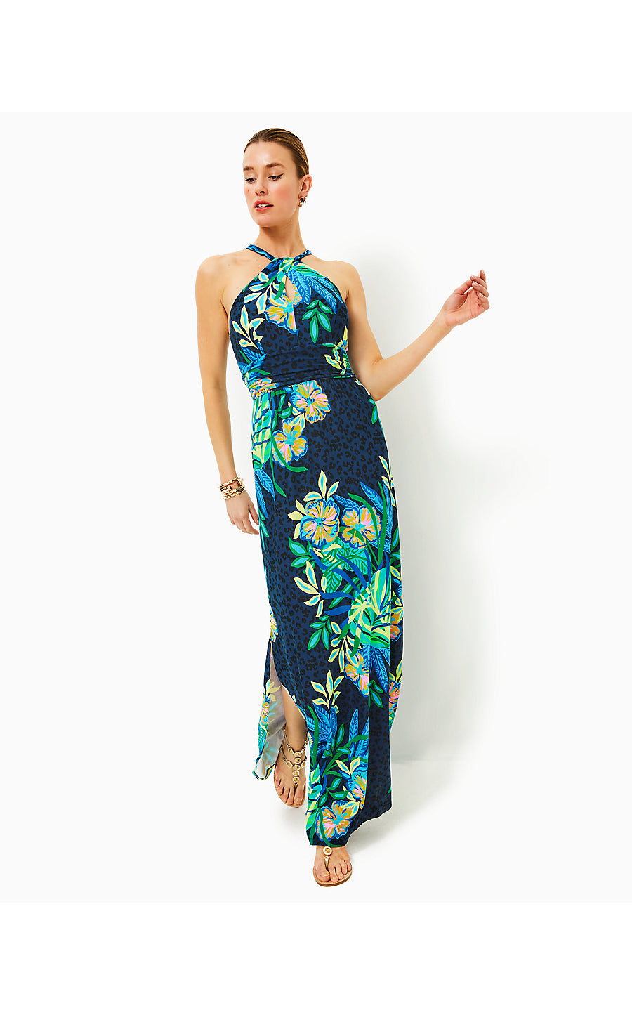 ORLA MAXI DRESS, MULTI THE HOTTEST SPOT OVERSIZED ENGINEERED KNIT DRESS