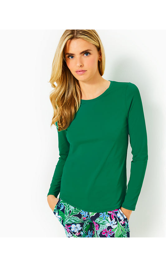 WESTLEY LONG SLEEVE ACTIVE TEE, FIDDLE LEAF GREEN