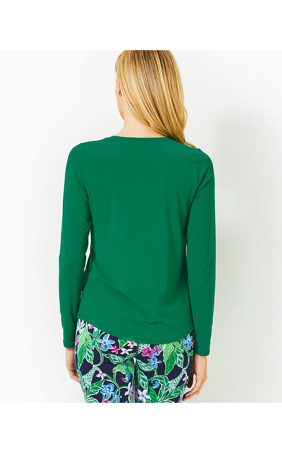 WESTLEY LONG SLEEVE ACTIVE TEE, FIDDLE LEAF GREEN