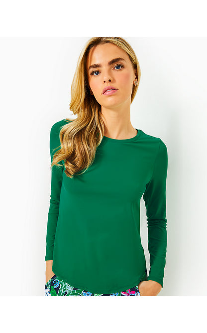 WESTLEY LONG SLEEVE ACTIVE TEE, FIDDLE LEAF GREEN