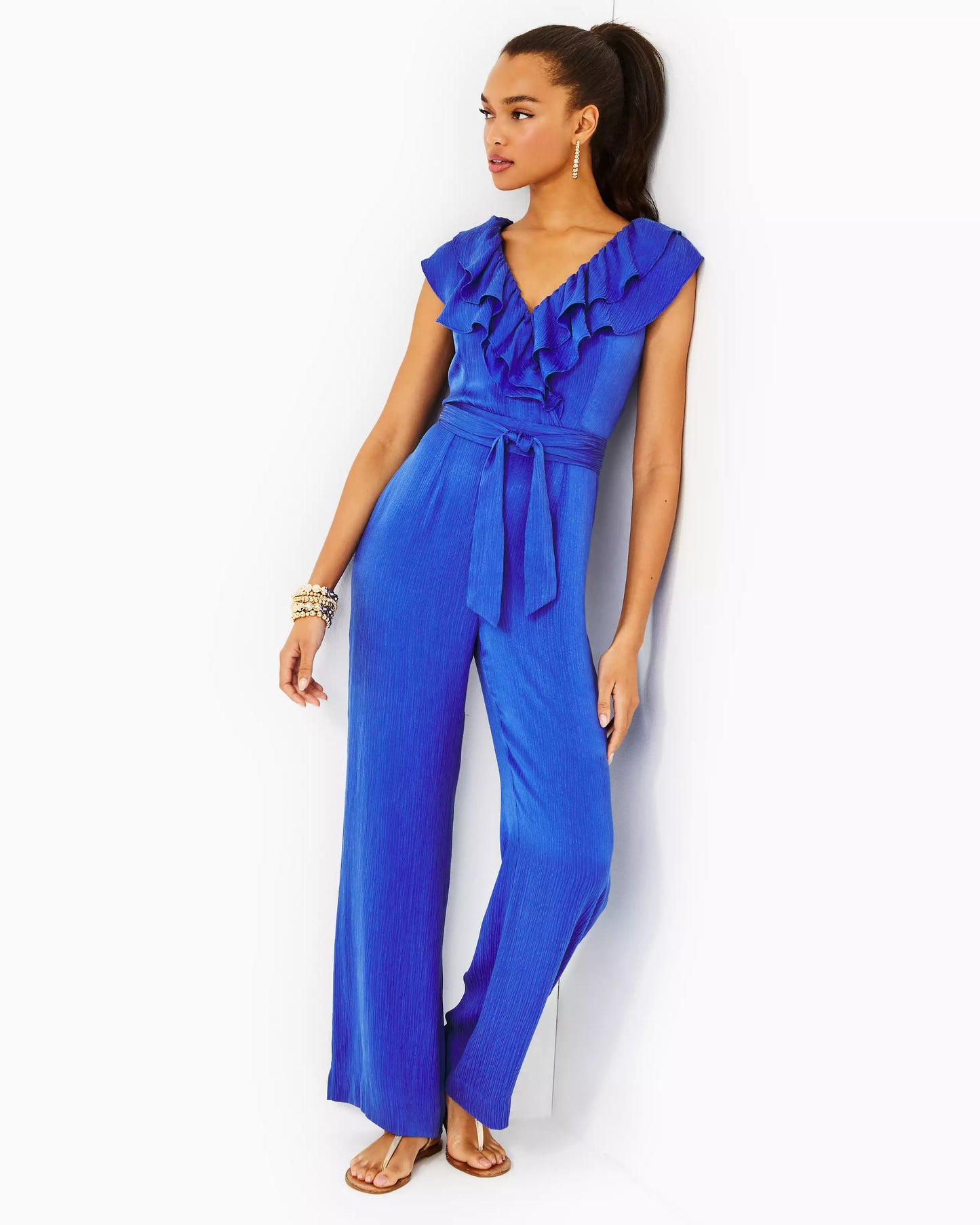 AMATA RUFFLE JUMPSUIT, ALBA BLUE