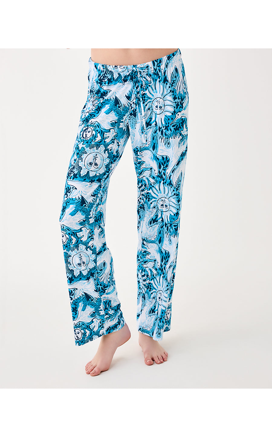 PJ KNIT PANT, BELLEVUE BLUE LILLY GULLS