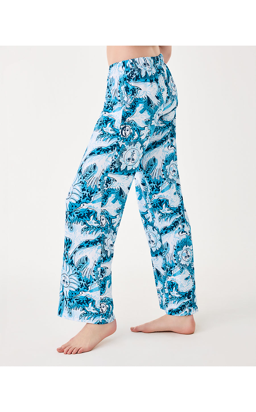 PJ KNIT PANT, BELLEVUE BLUE LILLY GULLS