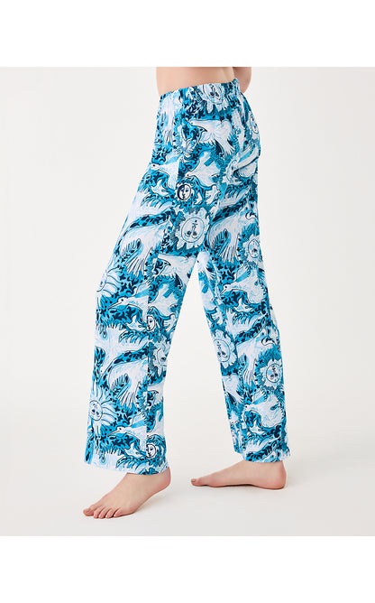 PJ KNIT PANT, BELLEVUE BLUE LILLY GULLS