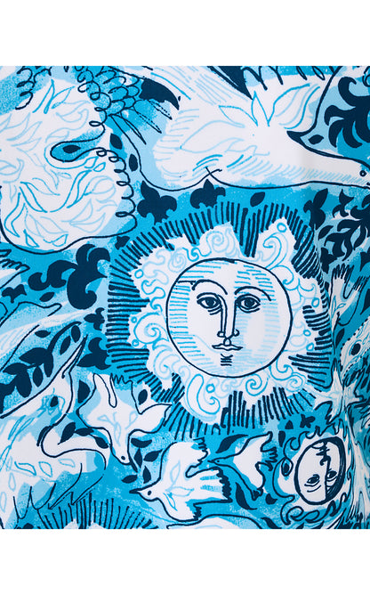 PJ KNIT PANT, BELLEVUE BLUE LILLY GULLS