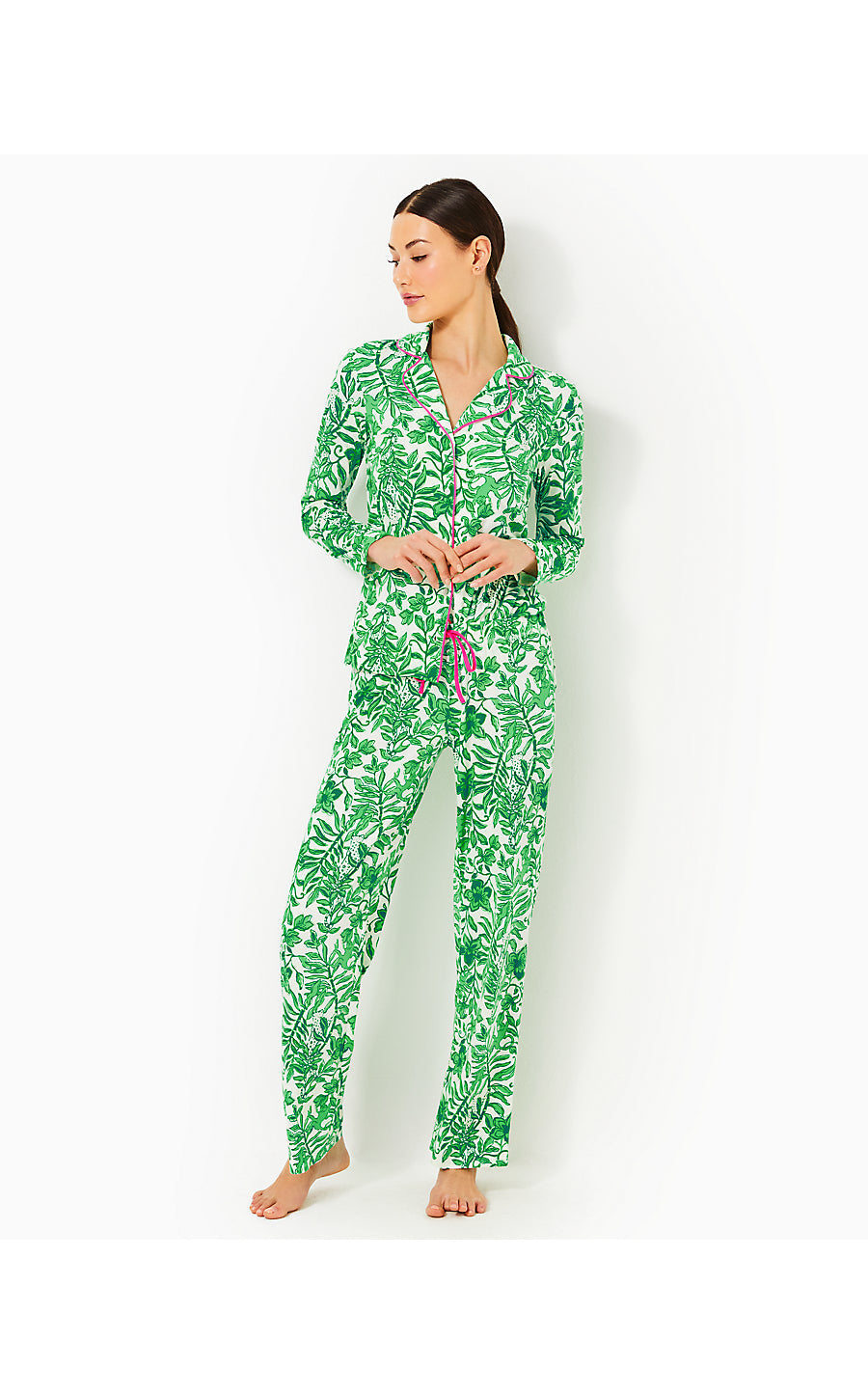 PJ KNIT PANT, FIDDLE LEAF GREEN LIL ESCAPE PLAN PJS