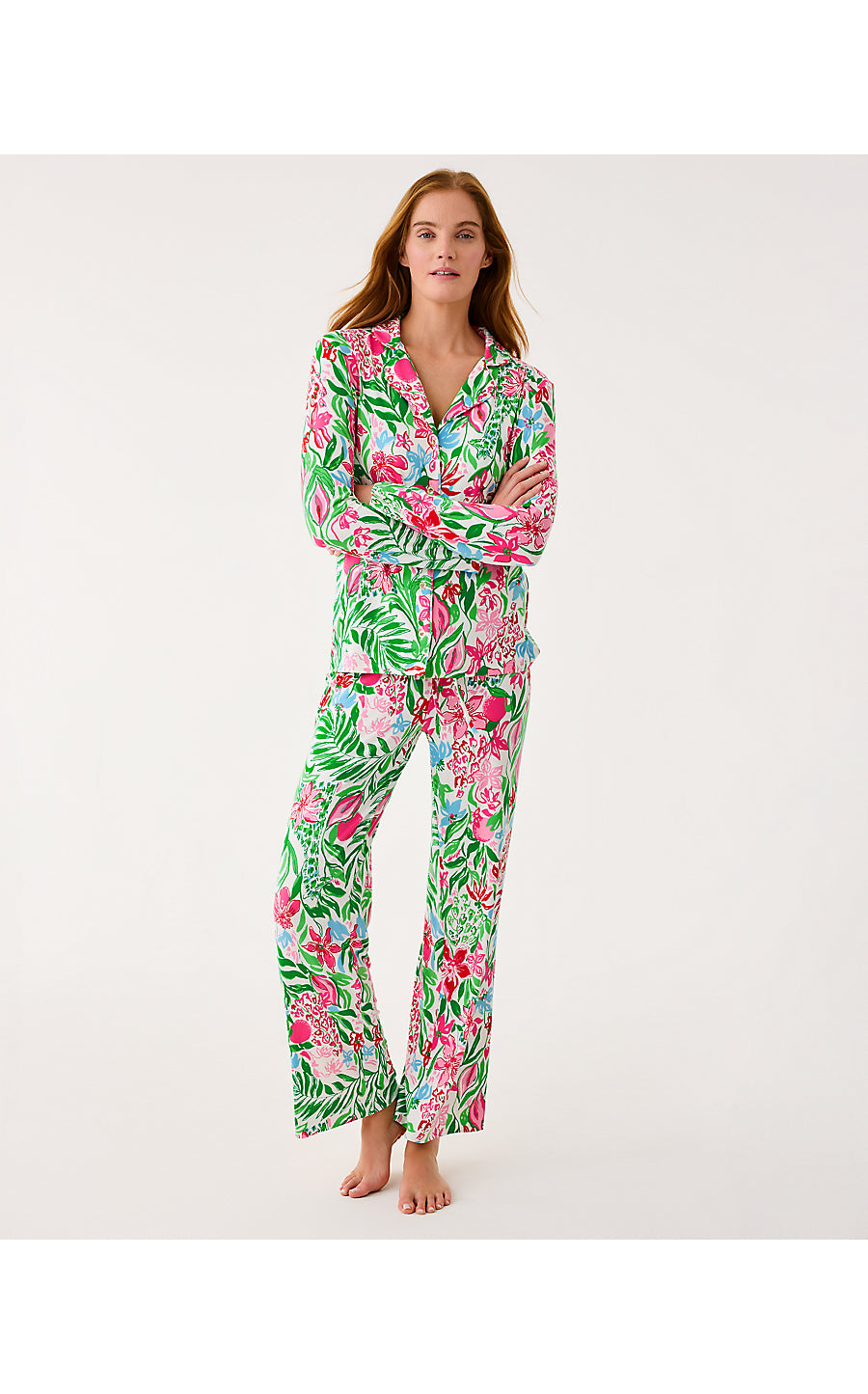 PJ KNIT PANT, MULTI GLOWING GARDENS