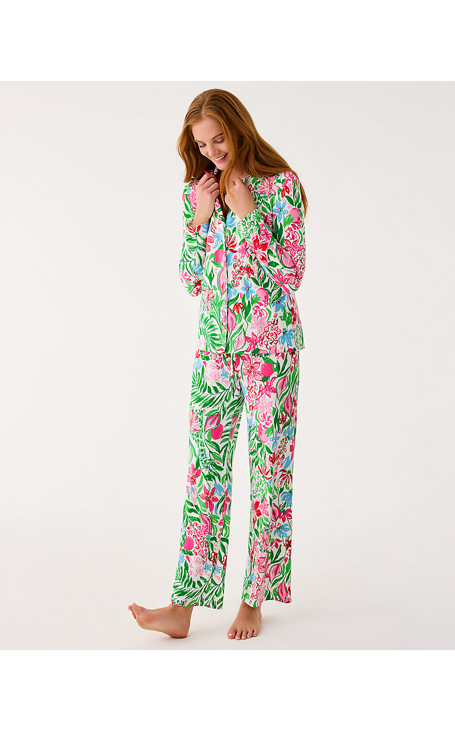 PJ KNIT PANT, MULTI GLOWING GARDENS