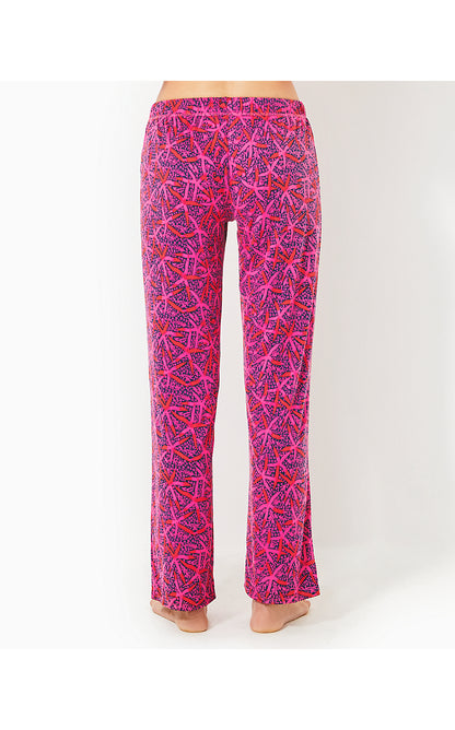 PJ KNIT PANT, PASSION FRUIT PINK STAR SEARCHING