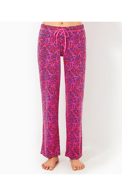 PJ KNIT PANT, PASSION FRUIT PINK STAR SEARCHING