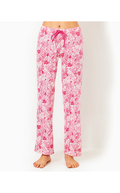 PJ KNIT PANT, RASPBERRY ROUGE ANIMAL MAGNETISM