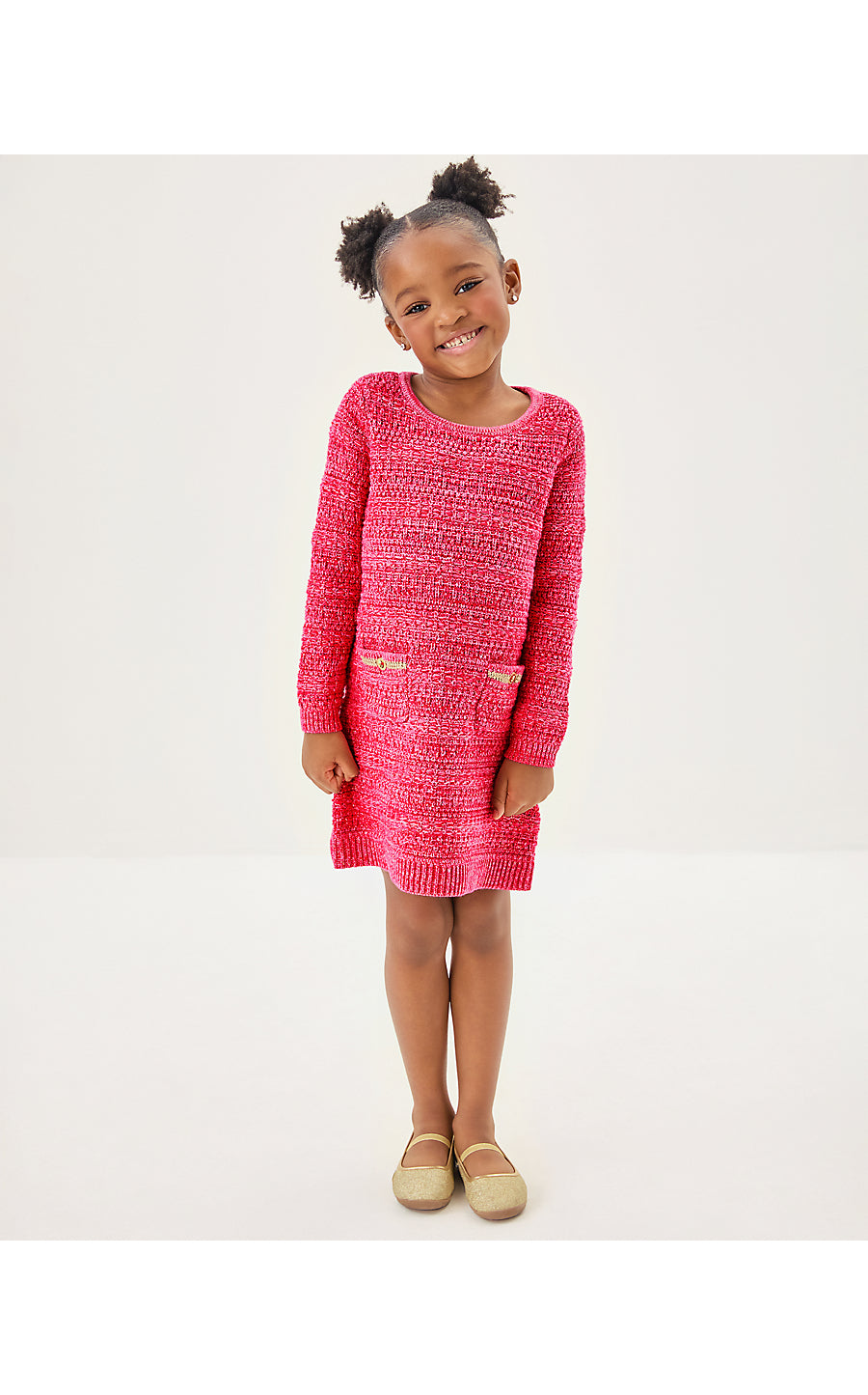 LOLO SWEATER DRESS, CHERRY RED METALLIC MARL