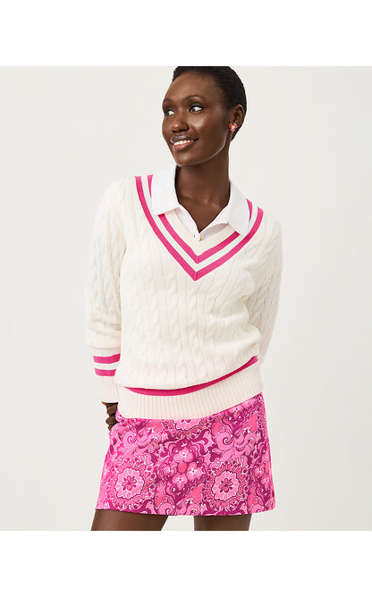 BROCKTON SWEATER, COCONUT X PINK ASTER TIPPING