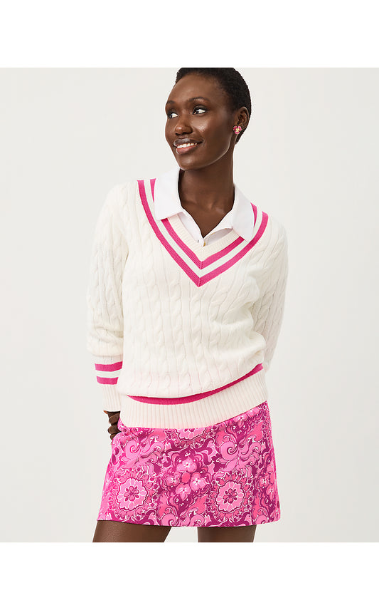 BROCKTON SWEATER, COCONUT X PINK ASTER TIPPING